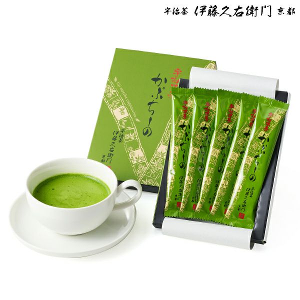 宇治抹茶かぷちーの 5本入 § 泡立つ カプチーノ スティック 粉末 12g