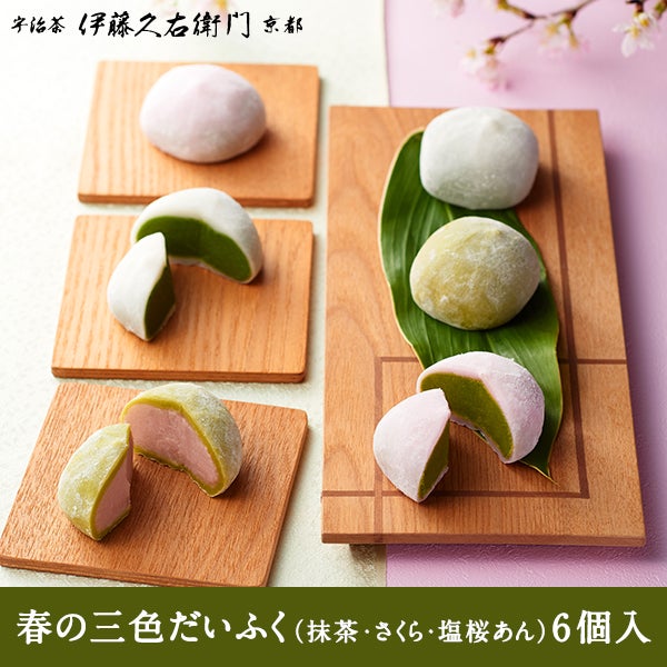 春の三色だいふく 抹茶、さくら、塩桜あん 6個入≪春限定≫≪2026