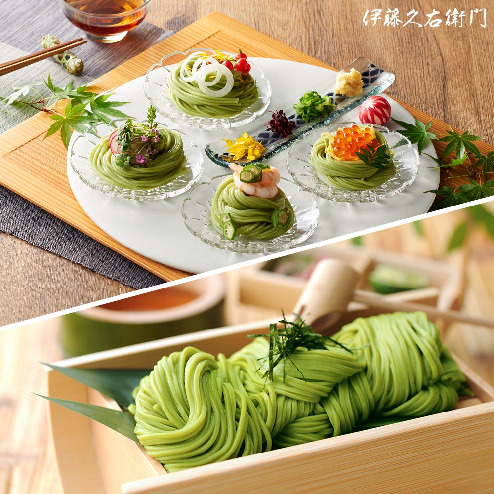 SIT-3】宇治抹茶そば2人前×3袋・抹茶そうめん2人前×3袋・めんつゆ6袋
